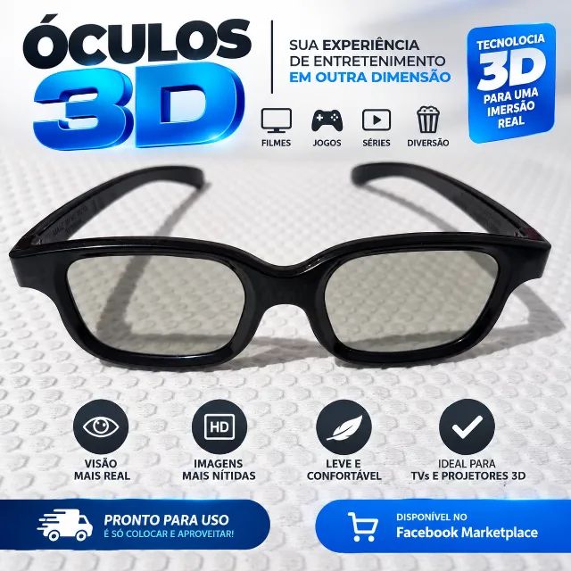 Óculos 3D para jogos e filmes