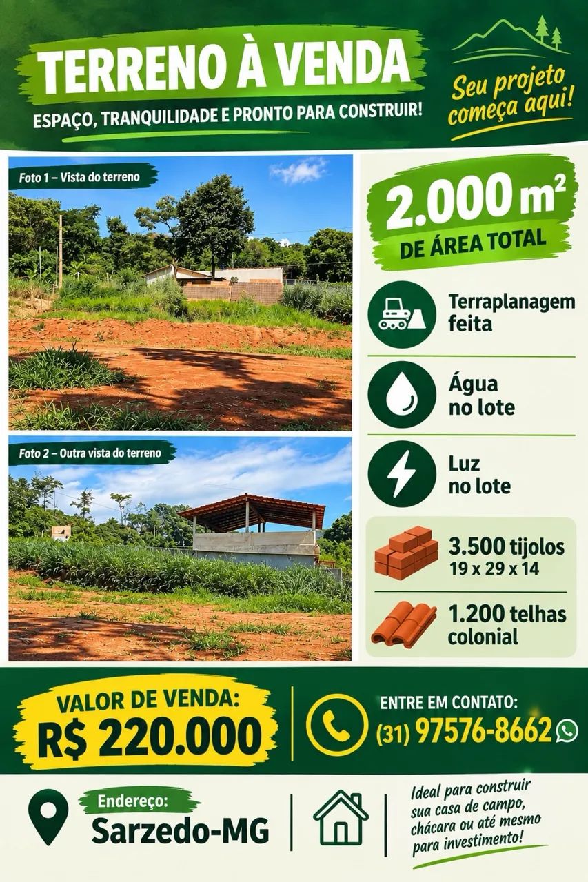 Terreno em Sarzedo 2.000m