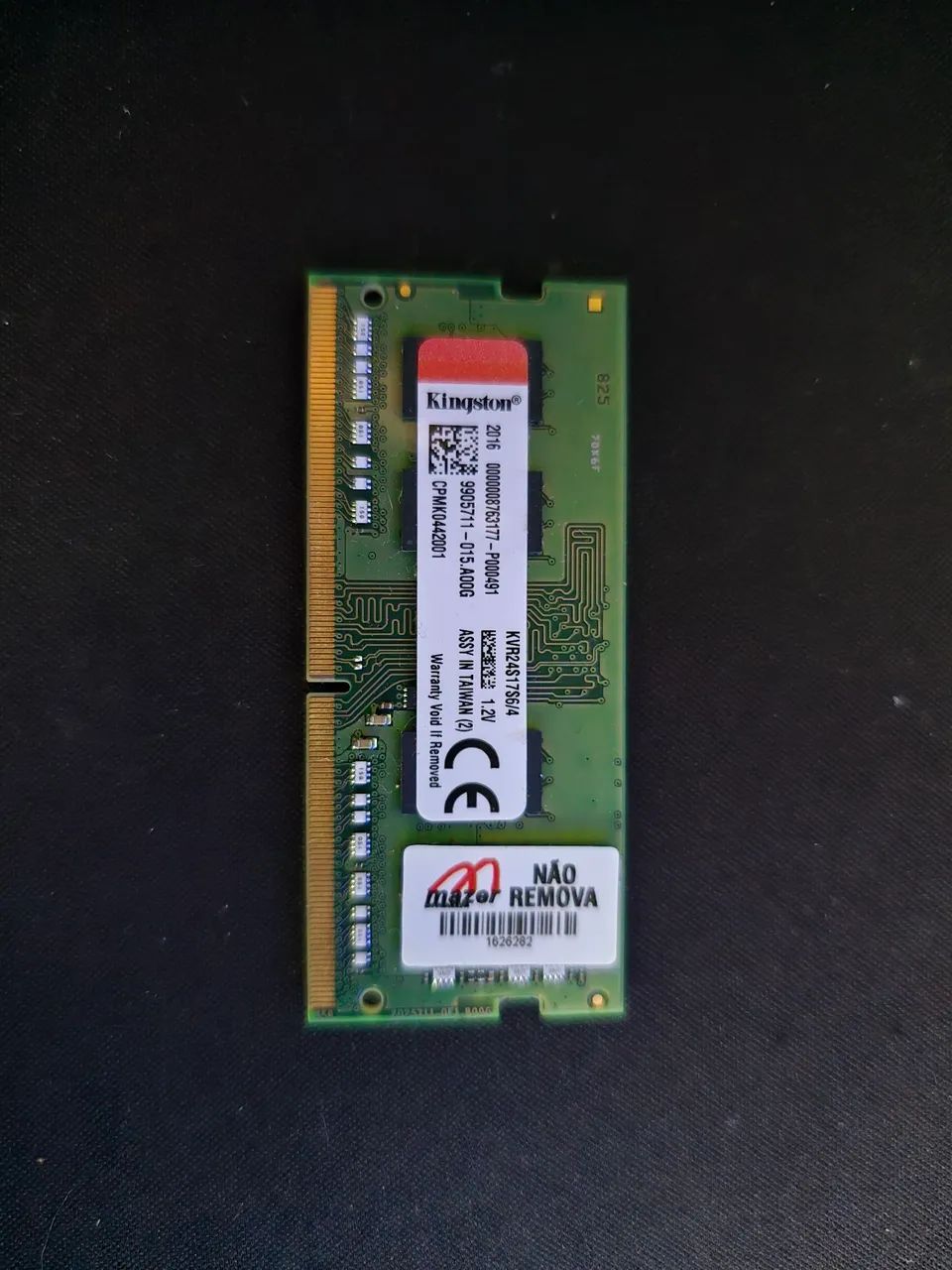 Memória RAM Notebook Kingston 4GB DDR4 2400MHz (KVR24S17S6/4)