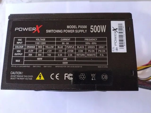 Fonte Power 500W.