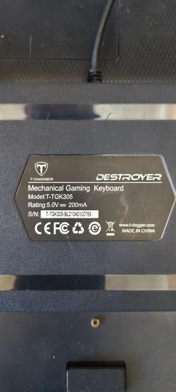 TECLADO MECÂNICO T-DAGGER DESTROYER  - Foto 2
