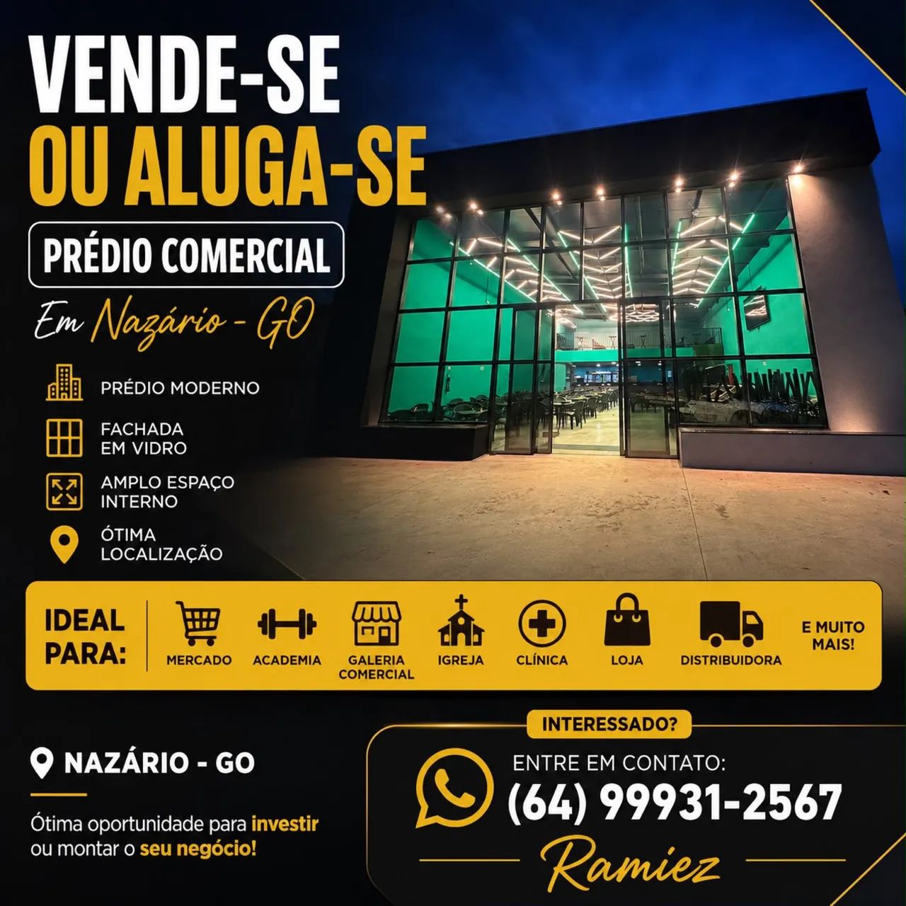 Vendo ou alugo prédio comercial 