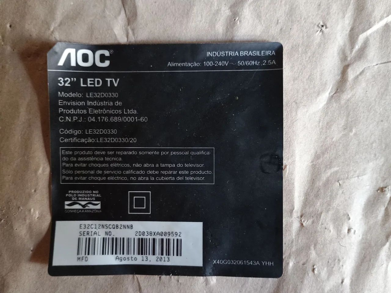 Placa TV AOC modelo LE32D0330 - Foto 5