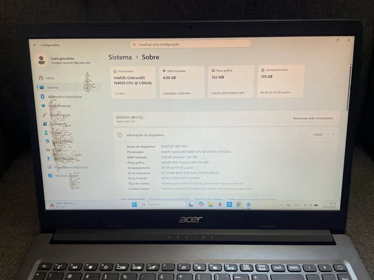 Notebook Acer aspire 3 - Foto 4