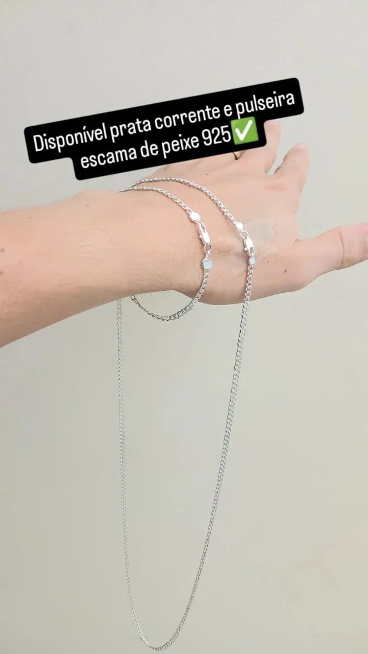 Corrente e e pulseira de prata original 925