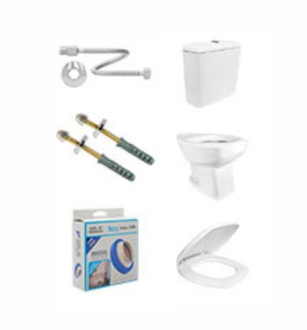Kit Bacia Com Caixa Acoplada Completo Thema 3/6L Branco Incepa - Foto 5