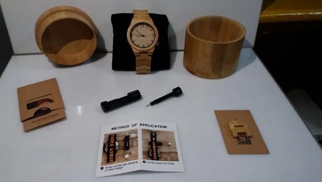 Relógio madeira de bambu. Centro RJ.  - Foto 2