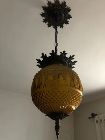 Lustre antigo em bronze  - Foto 2