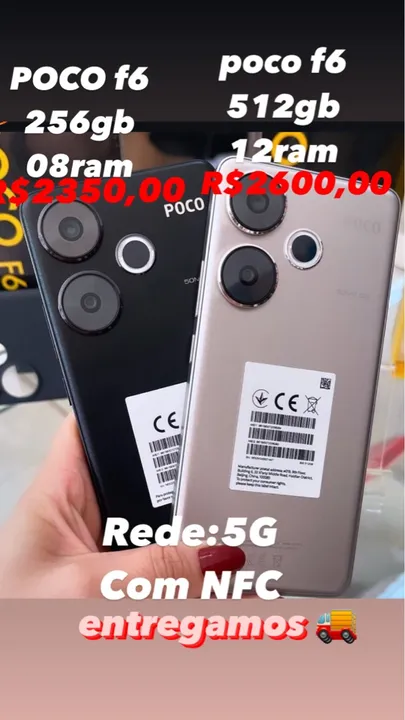 Poco F6 Lançamento 256/08 Ram lacrado entregamos