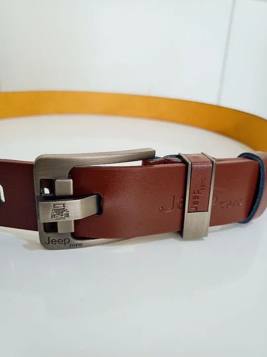 Cinto de Couro Jeep Zero Luxo Masculino! cor marrom e preto disponível  - Foto 2