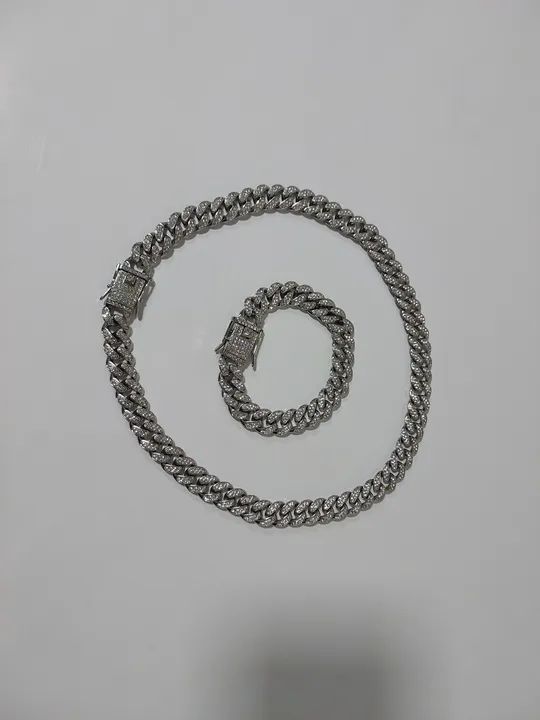 Kit Corrente e Pulseira Cravejado - Foto 2