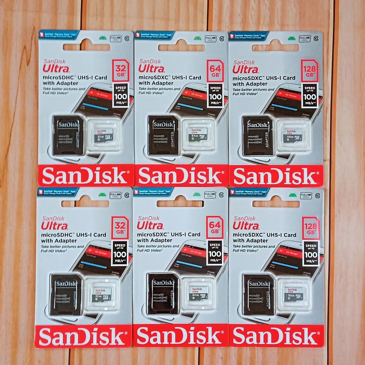 Cartão de memória Sandisk Ultra 32GB, 64GB e 128GB com adaptador