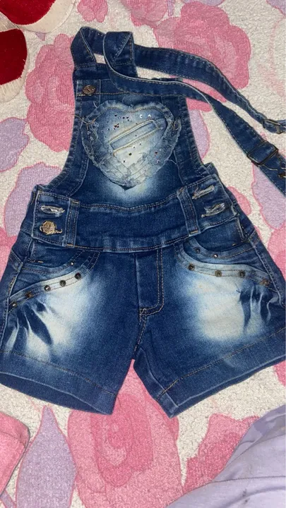 Casaco Jeans Infantil e macaquinhos Menina