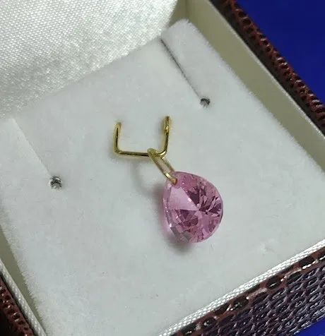 Pingente Zircônia 6 x 10 mm Peso 1.00 Grama Rosa ou Branco                                 - Foto 4