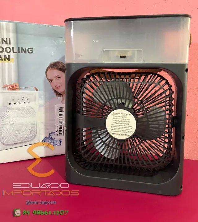 AR-CONDICIONADO Mini CLIMATIZADOR, Umidificador Portátil USB LED - Foto 3
