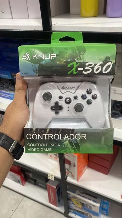 Controle Com Fio Xbox 360 Joystick PC Manete USB Entrada P2 Para Fone - Foto 2