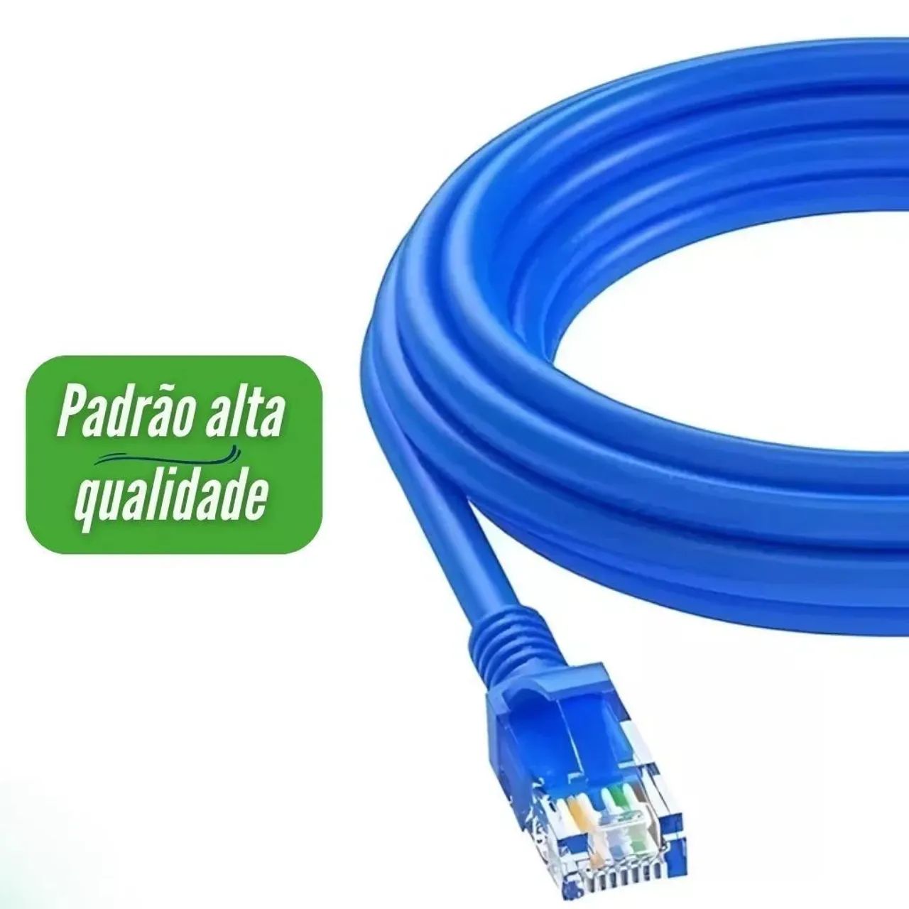 Cabo de Rede Azul Internet Reforçado 10m Pronto para Uso  - Foto 6