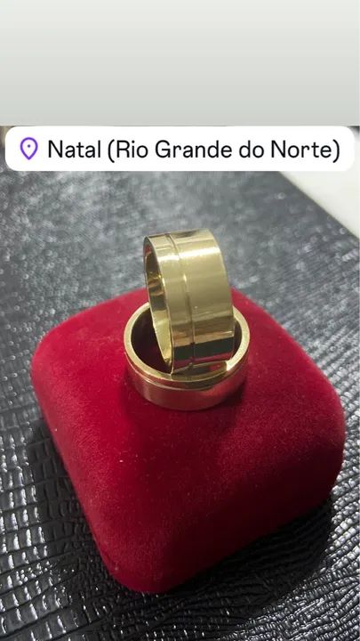 Par Alianças Liso com Friso Moeda Antiga
