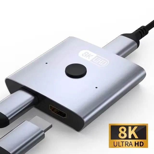 Divisor bi-direcional HDMI 2.1 Switch Splitter, 2 em 1 saída, Ultra HD, 4K @ 120Hz, 8K @ 6