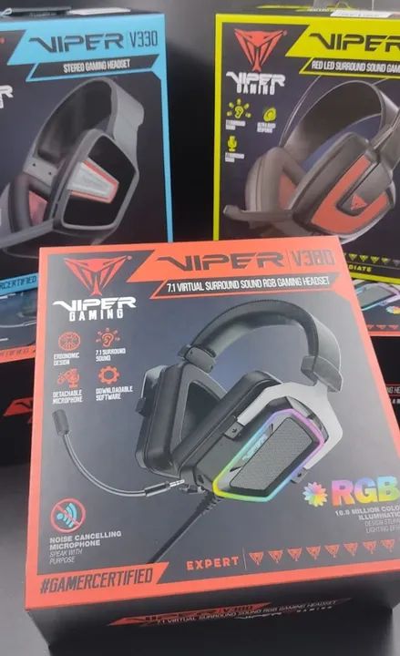 Headset Gamer Patriot Viper V380 RGB, Conexão USB, 7.1 Virtual Surround, Driver 53mm, Pret - Foto 6