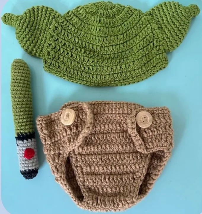 Roupa baby Yoda tricô 