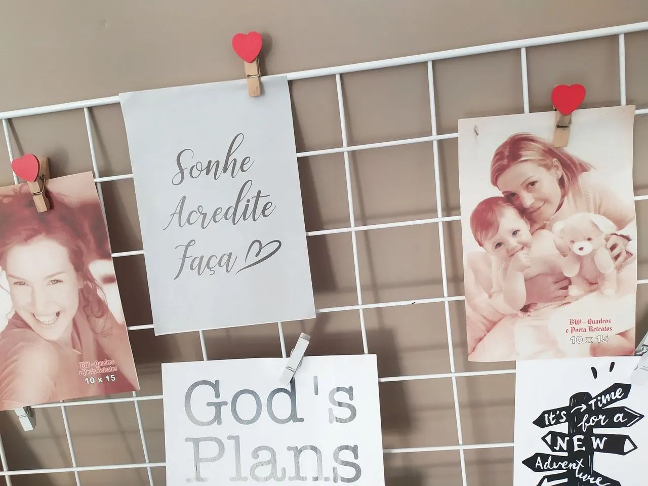 Quadro de grade branco p fotos e mensagens - Foto 2