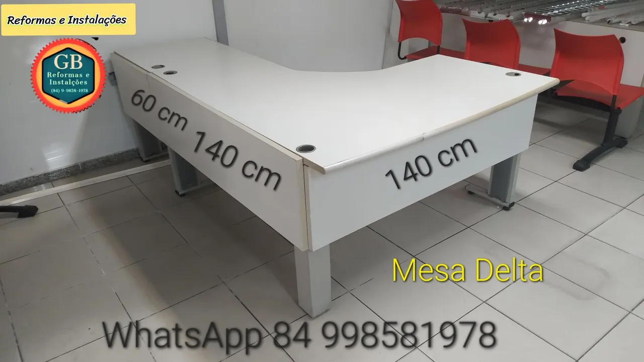Mesa de escritório em L - Delta
