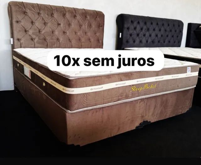 Cama box colchão e base Queen 