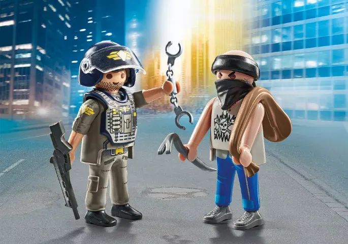 Playmobil Duo Pack 71505 - Policial Tático com Ladrão