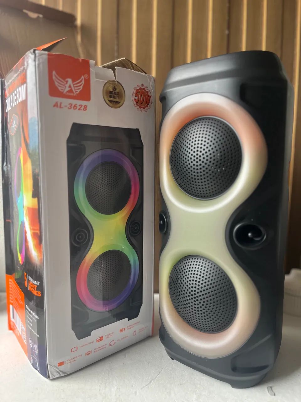 Caixa de Som RGB Bluetooth, Rádio FM  - Foto 2