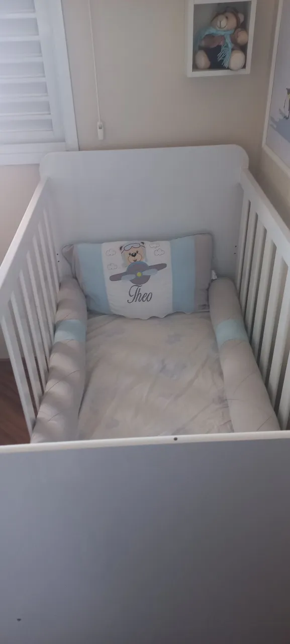 Berço americano infantil Branco + Colchão D18 Baby