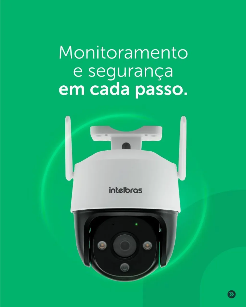 Câmera de segurança Intelbras com monitoramento em cada passo