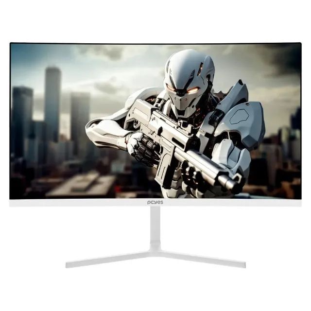 Monitor Gamer 23,8" PCYes Quartzo Q10 White Ghost, Full HD, 75HZ, 5MS, HDMI, VGA, Freesync