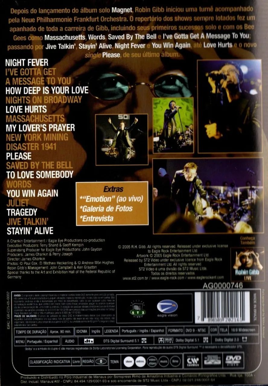 Dvd Robin Gibb - With Philharmonie Frankfurt Orchestra Live - Foto 2