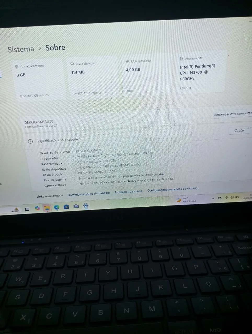 Notebook Compaq Presario CQ-25