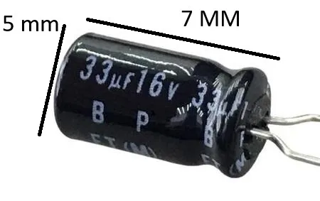 Capacitor 33uF 16V ( Kit com 5 unidades)