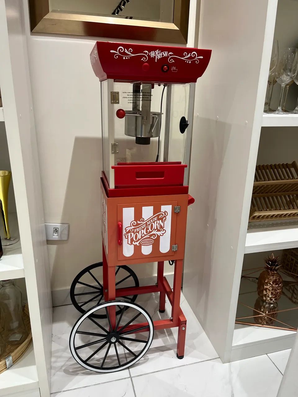 máquina de pipoca nostálgica vintage  - Foto 4