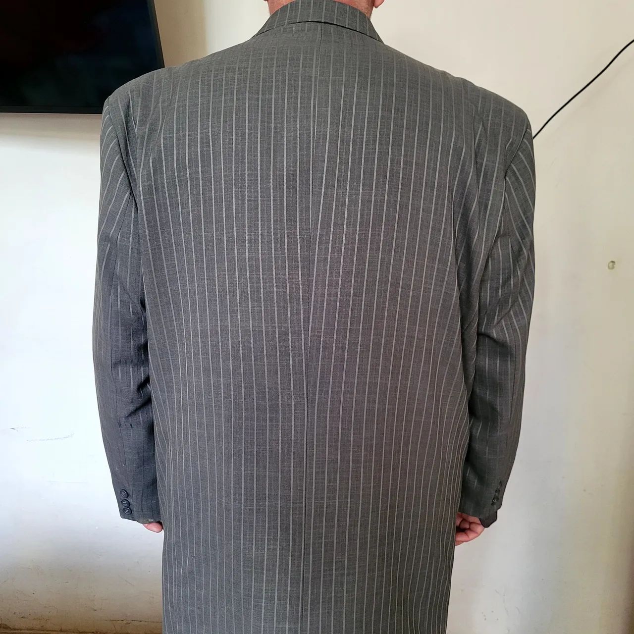 Blazer risca de giz cinza - Foto 2