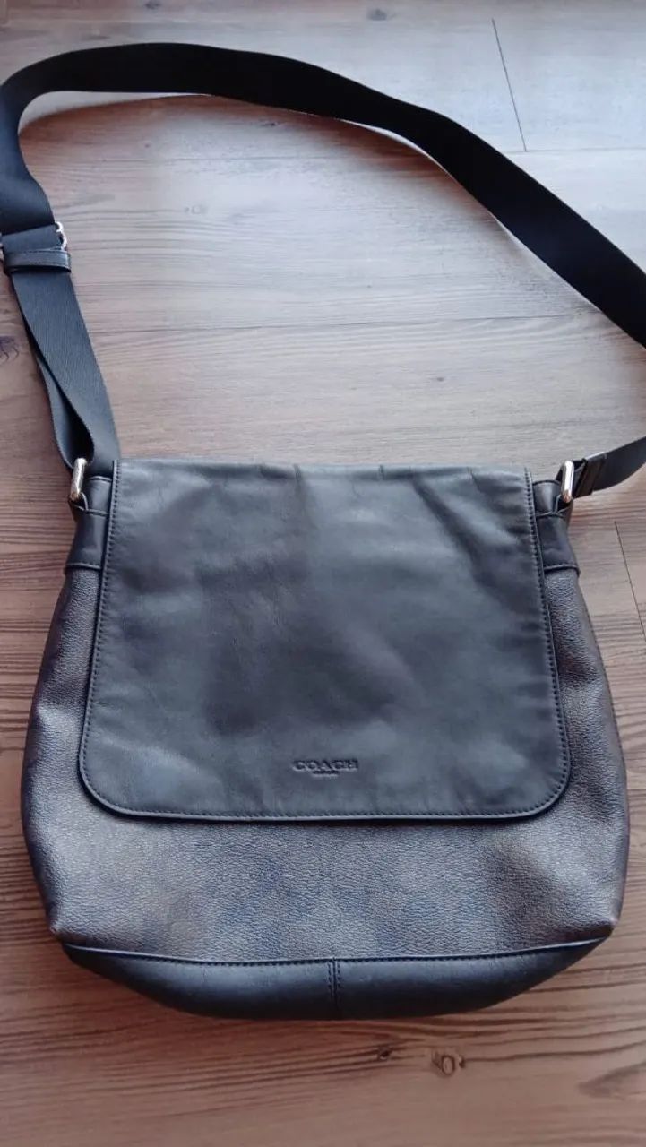 Bolsa Coach Masculina de Ombro em Couro