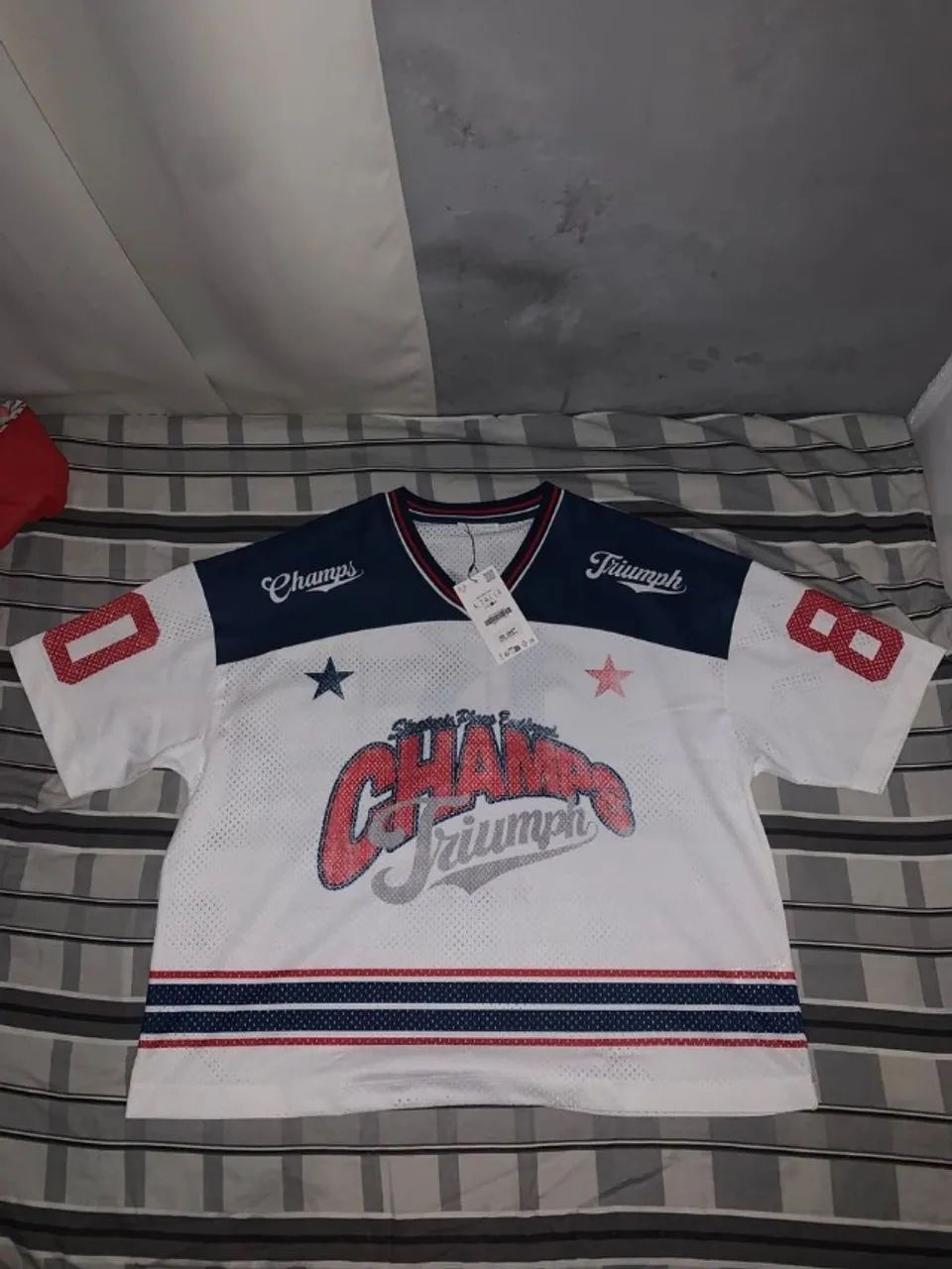 Camiseta boxy retro futebol americano zara Roupas Esportivas