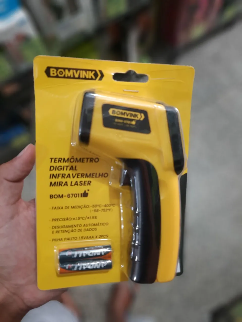 Termômetro Digital Infravermelho Mira Laser Bomvink