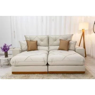 Sofá Retrátil Reclinável 2.50m Leme D33 e Molas Ensacadas rf87 - Foto 3