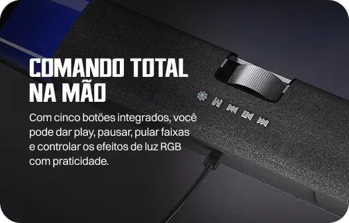 Soundbar Gamer Redragon BT Dora GS512 10W, RGB, Stereo, Bluetooth/USB-C - WZetta - Foto 2