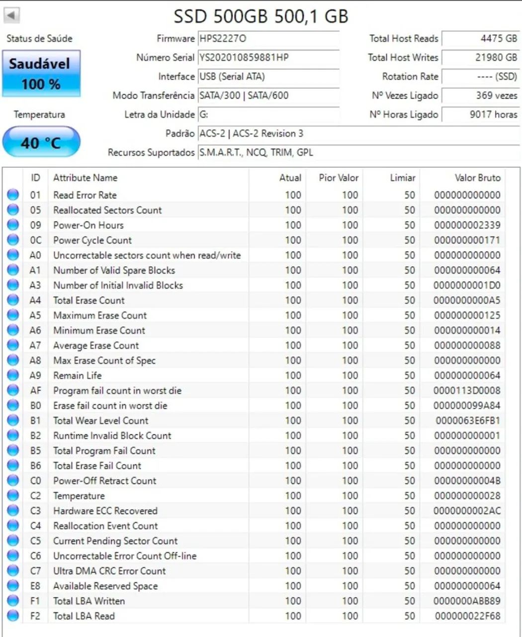 SSD Goldenfir 500GB - saudável e funcionando - Foto 3