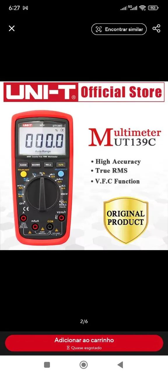 Multímetro Profissional UNI-T UT139 C - Foto 4