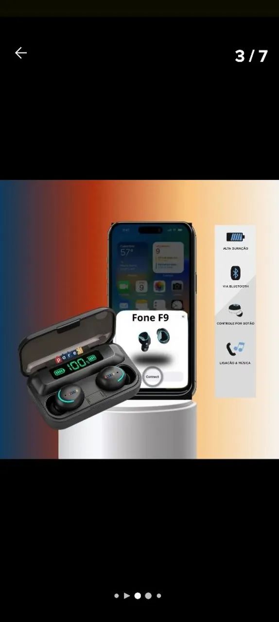 Fone de ouvido Bluetooth  - Foto 3