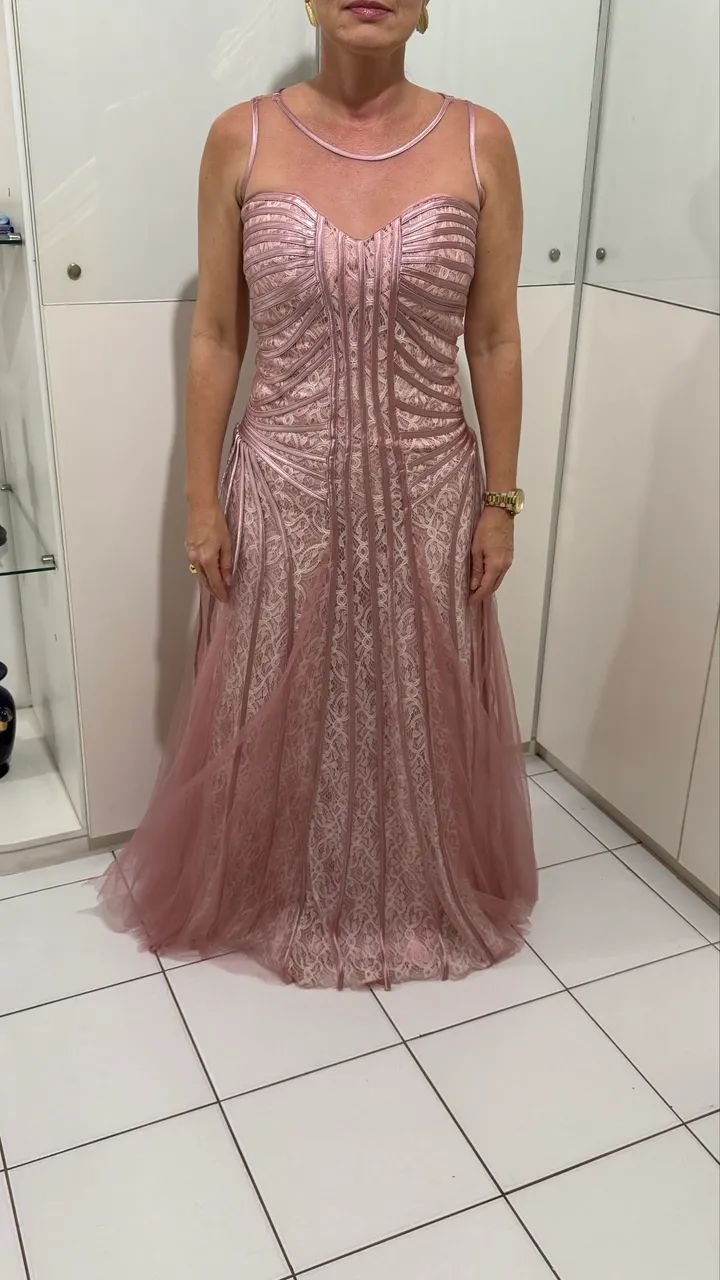 vestido de festa rosa