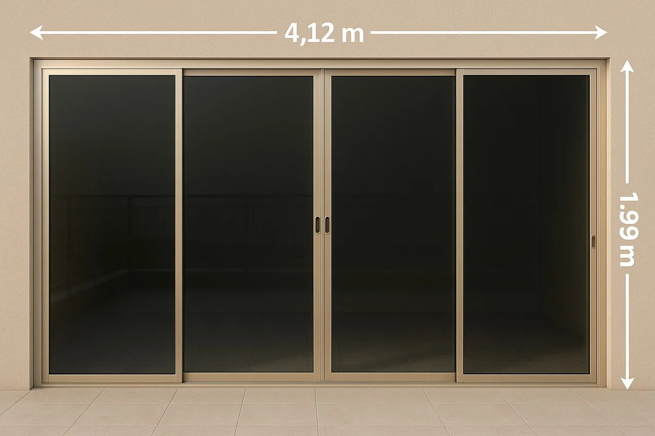 Porta de correr de vidro para área externa