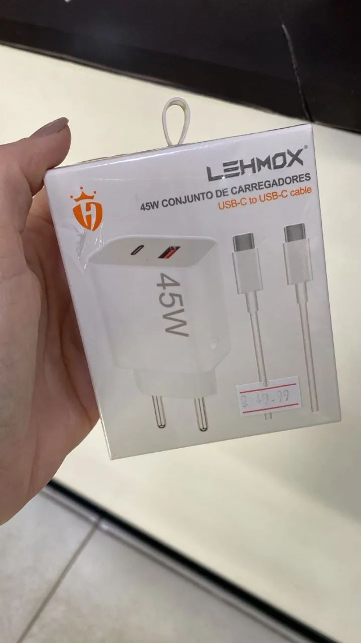 Carregador Celular Turbo 45w 2 Entradas A+c Cabo 1,5m Tipo-c Lehmox - Loja Coimbra Entrega