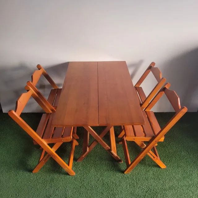 Conjunto mesa de madeira - Foto 3